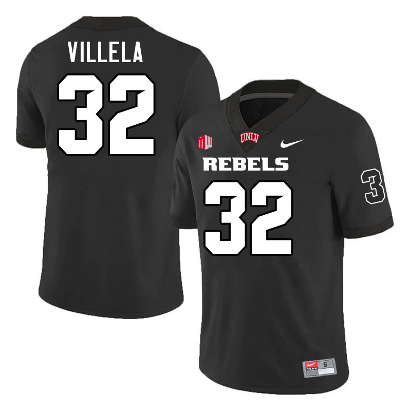 #32 Ramon Villela UNLV Rebels College Football Jersey Stitched-Black